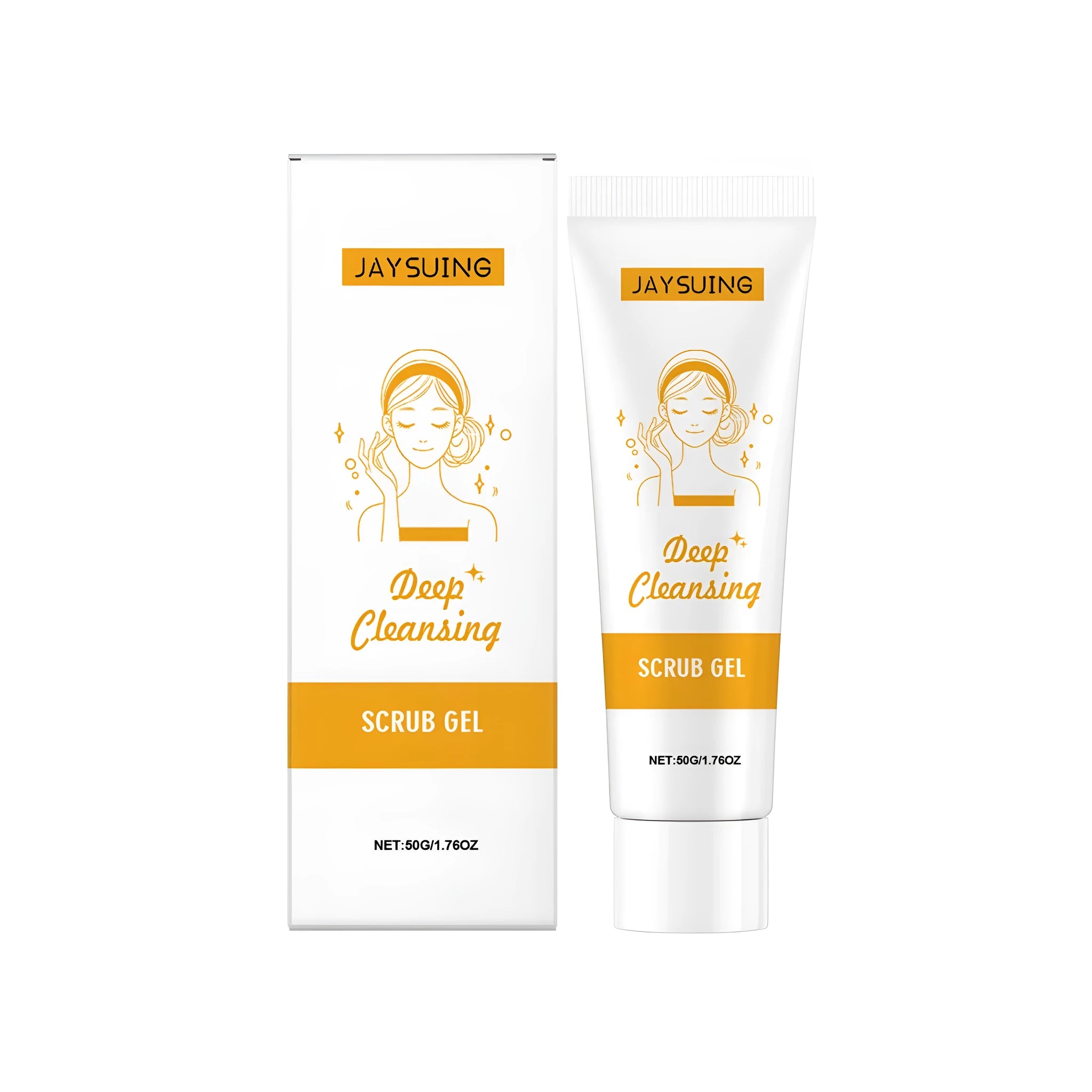 A 50g tube of deep cleansing scrub gel for the face with aloe vera and centella asiatica.
