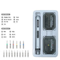 Compact aluminium alloy electric screwdriver showing scale, with high torque specifications displayed.