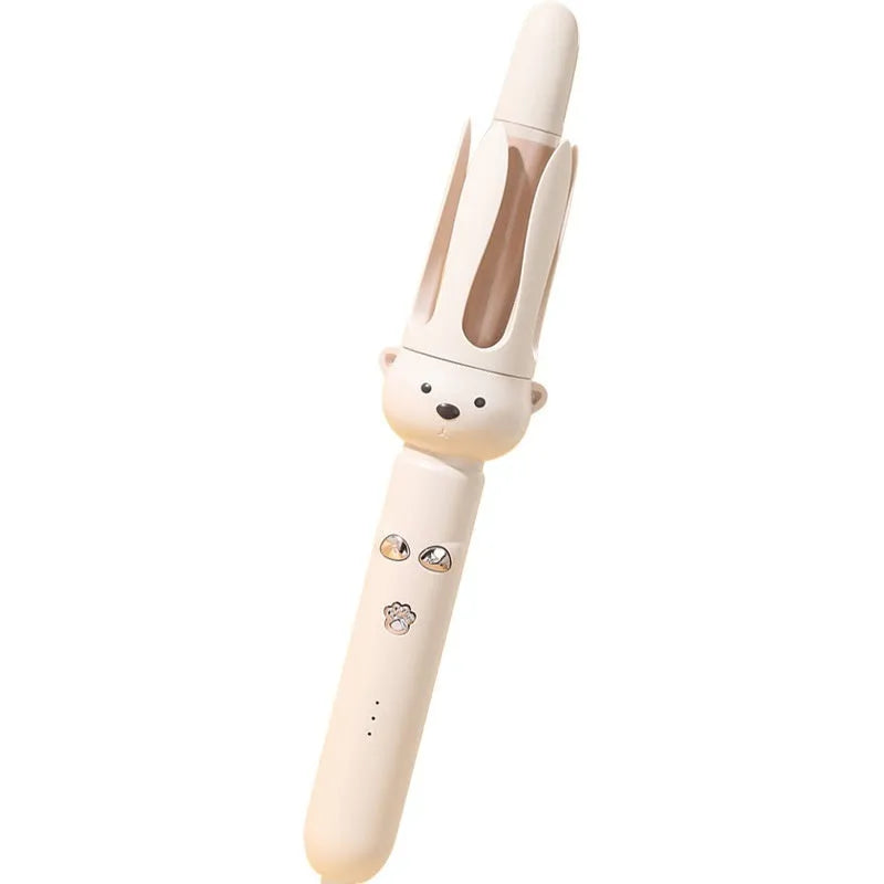Beige anion automatic hair curler with hair stick accessory for curly hair rebonding