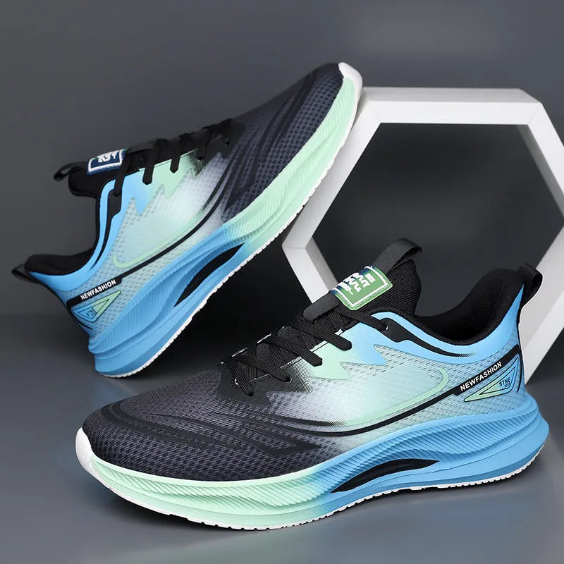 Men's solid colour casual shoe with a woven mesh upper and a low rubber sole.