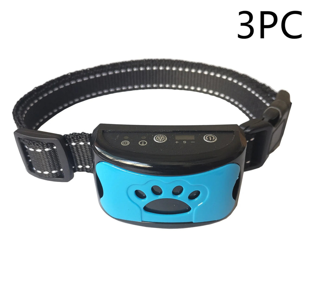 Waterproof rechargeable dog training collar with remote control in black colour
