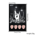 Black French style false nails with short almond shape, 24 piece nail art set