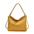 Women's PU suede backpack 28x37x13cm in black, medium-soft texture for commuting and leisure