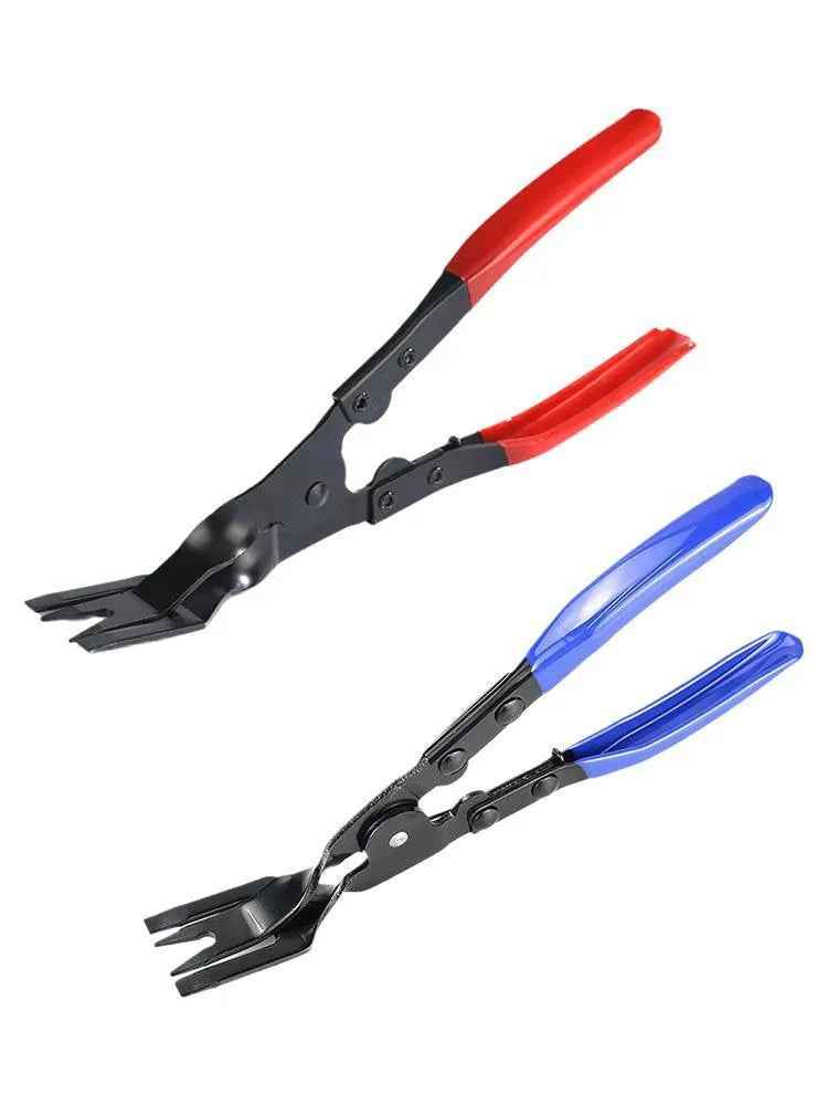Blue forged steel automotive disassembly pliers with 235mm length for door panel removal