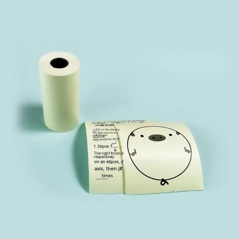 57mm x 30 metre thermal printing paper rolls in pink and yellow for student printers