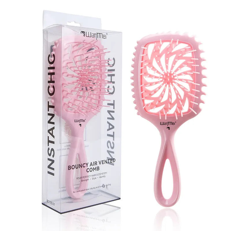 Original Design Whirlwind Hollow Hairdressing Comb over 20cm in dark purple on white background