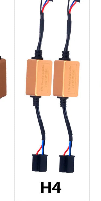 Black LED car headlight Canbus decoder for H4 H7 H11 bulbs with plug connectors
