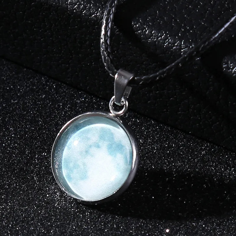 Luminous constellation design alloy pendant necklace on a chain with an extension.