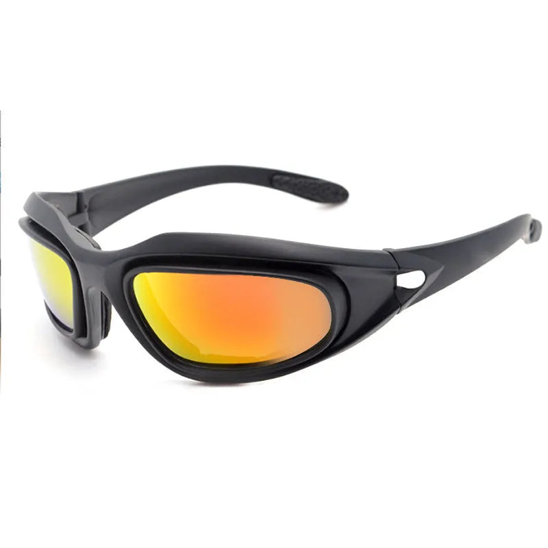 Tactical polarised sunglasses with PC frame for outdoor cycling