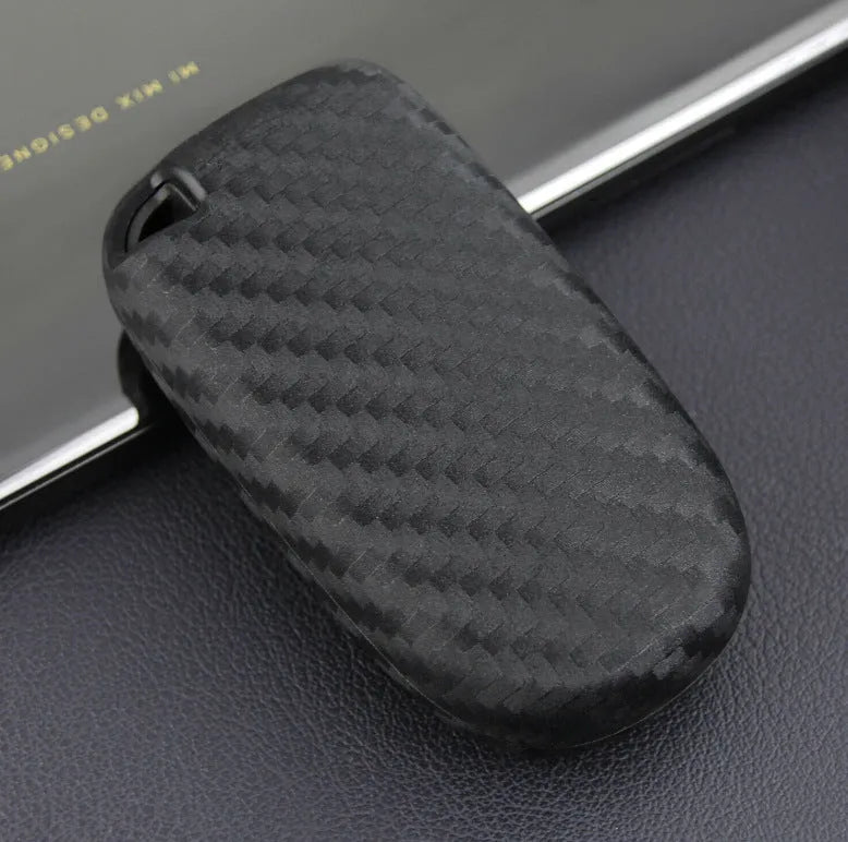 Black silicone key case with carbon fibre texture for Dodge Chrysler Fiat car remote fob