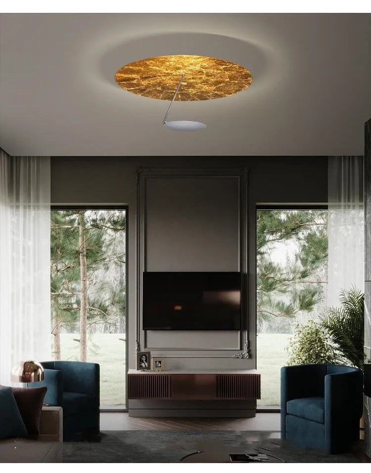 White and gold 50cm diameter iron art chandelier ceiling lamp with warm LED light