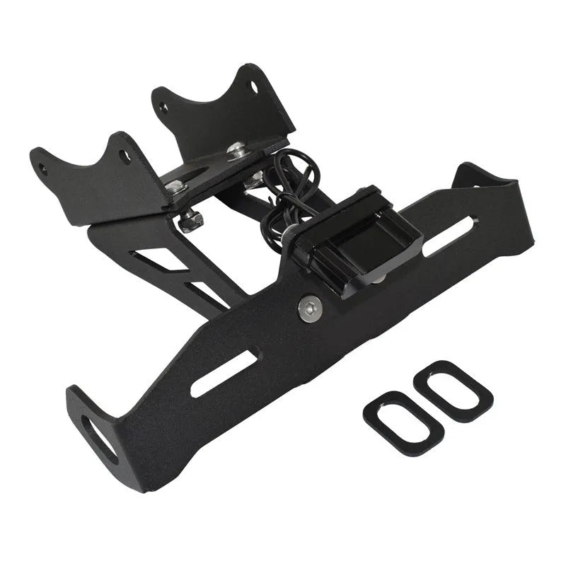 Black aluminium alloy short tail licence plate holder for Honda motorcycles.