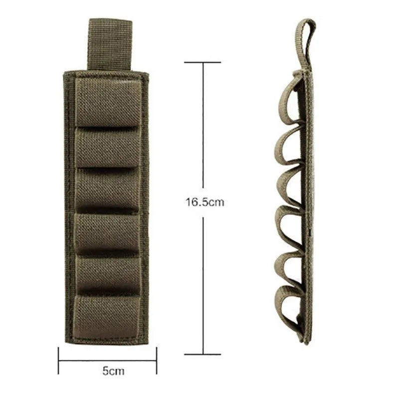 Tactical six-hole loose sticker organiser bag in 1000D nylon, shown in army green colour.