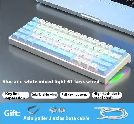 61-key mechanical keyboard with multiple colour options and hot-plug switch functionality