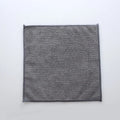 Grey square microfiber kitchen cleaning cloth measuring 25cm by 25cm.