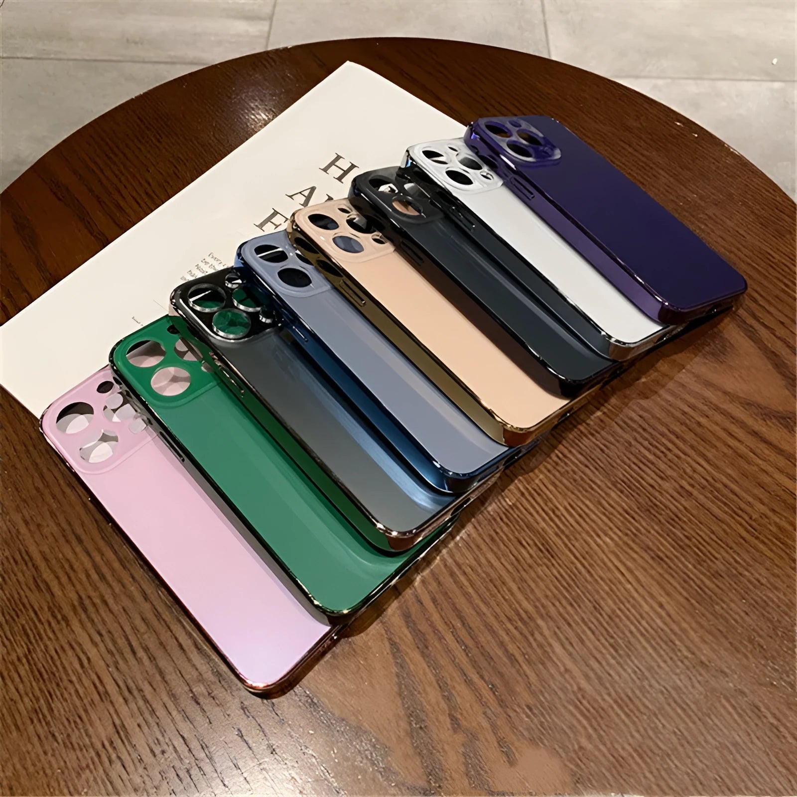 Electroplating frosted PC phone case in titanium gray for iPhone 15 with all-inclusive back cover