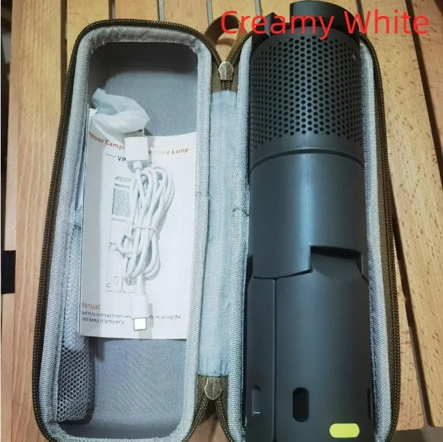 Portable LED camping light in creamy white colour with button switch