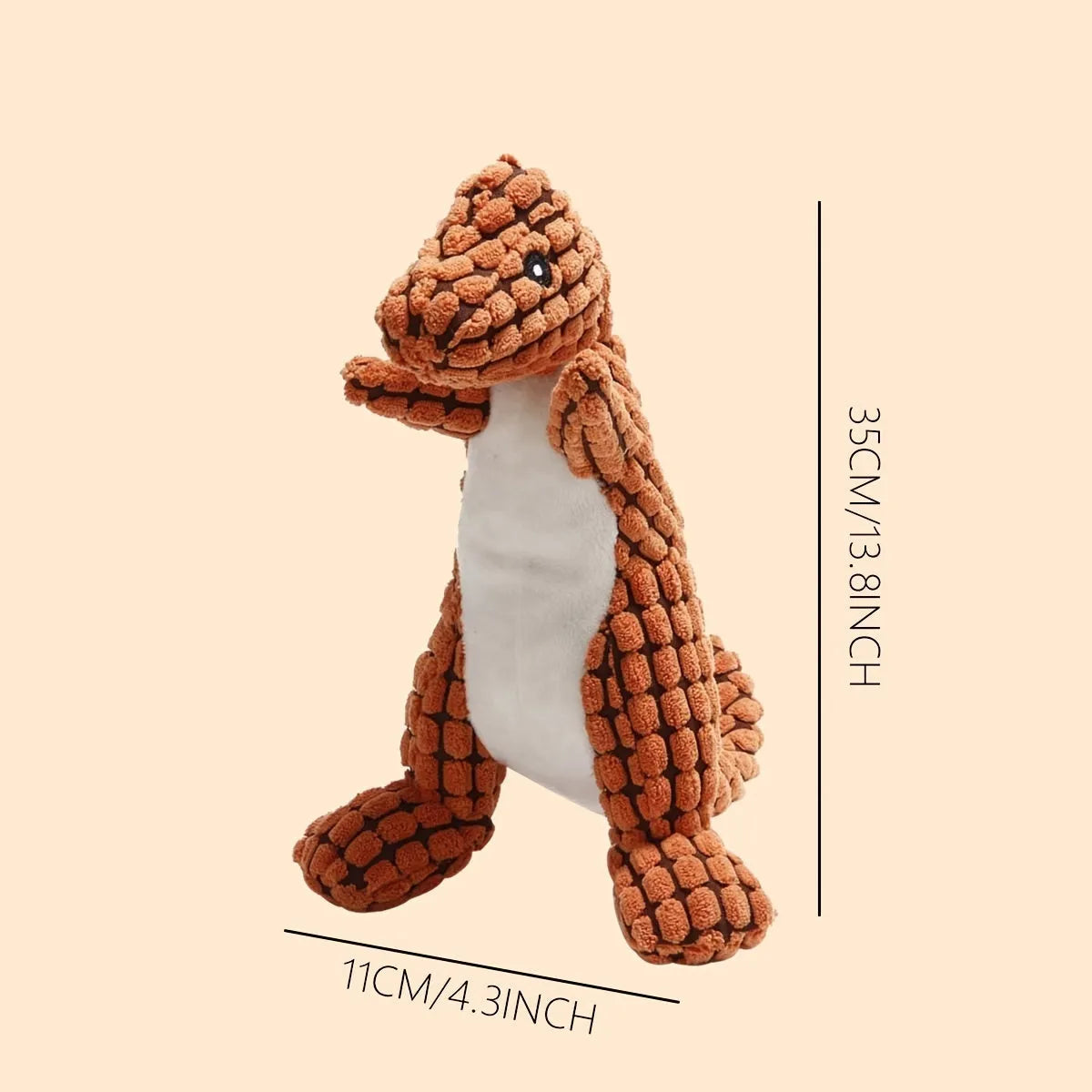 Dog toy with sound element in grey, green, or orange colours for boredom relief and chewing resistance