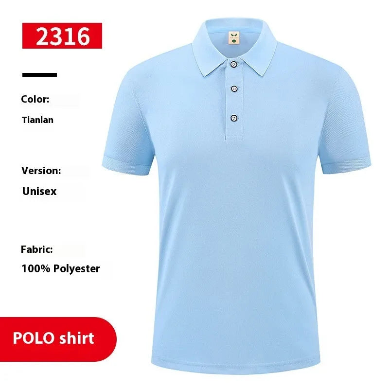 Ice silk polo shirt short sleeve with advertising space in multiple colour options