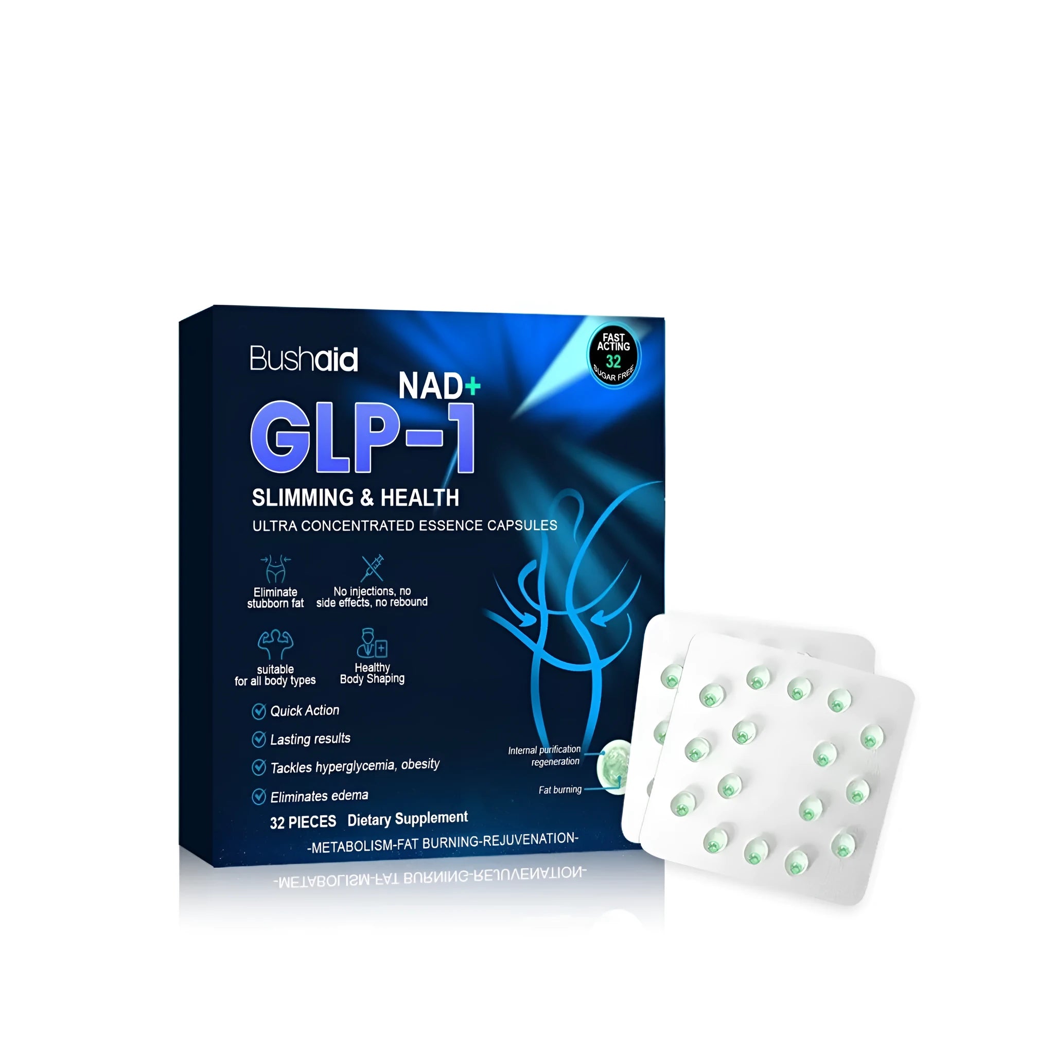 Ultra concentrated capsules pack with 32 slim healthy explosion beads containing menthol, glycerin, sorbitol