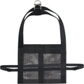 Black animal weighing sling measuring 35cm by 150cm with four attachment points for livestock and pet handling