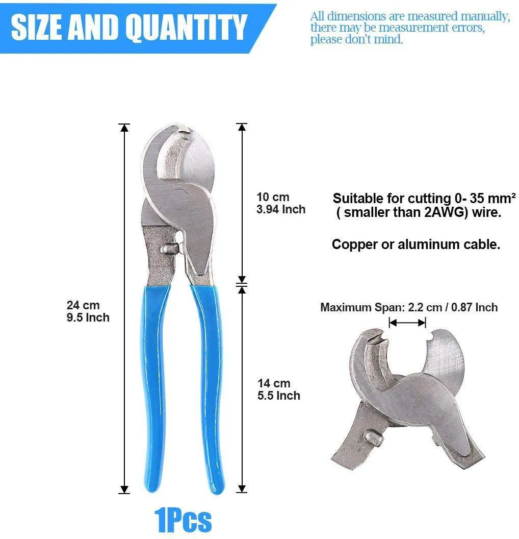 HX-50B heavy-duty aluminium handle crimping pliers and large cable cutter set on workbench