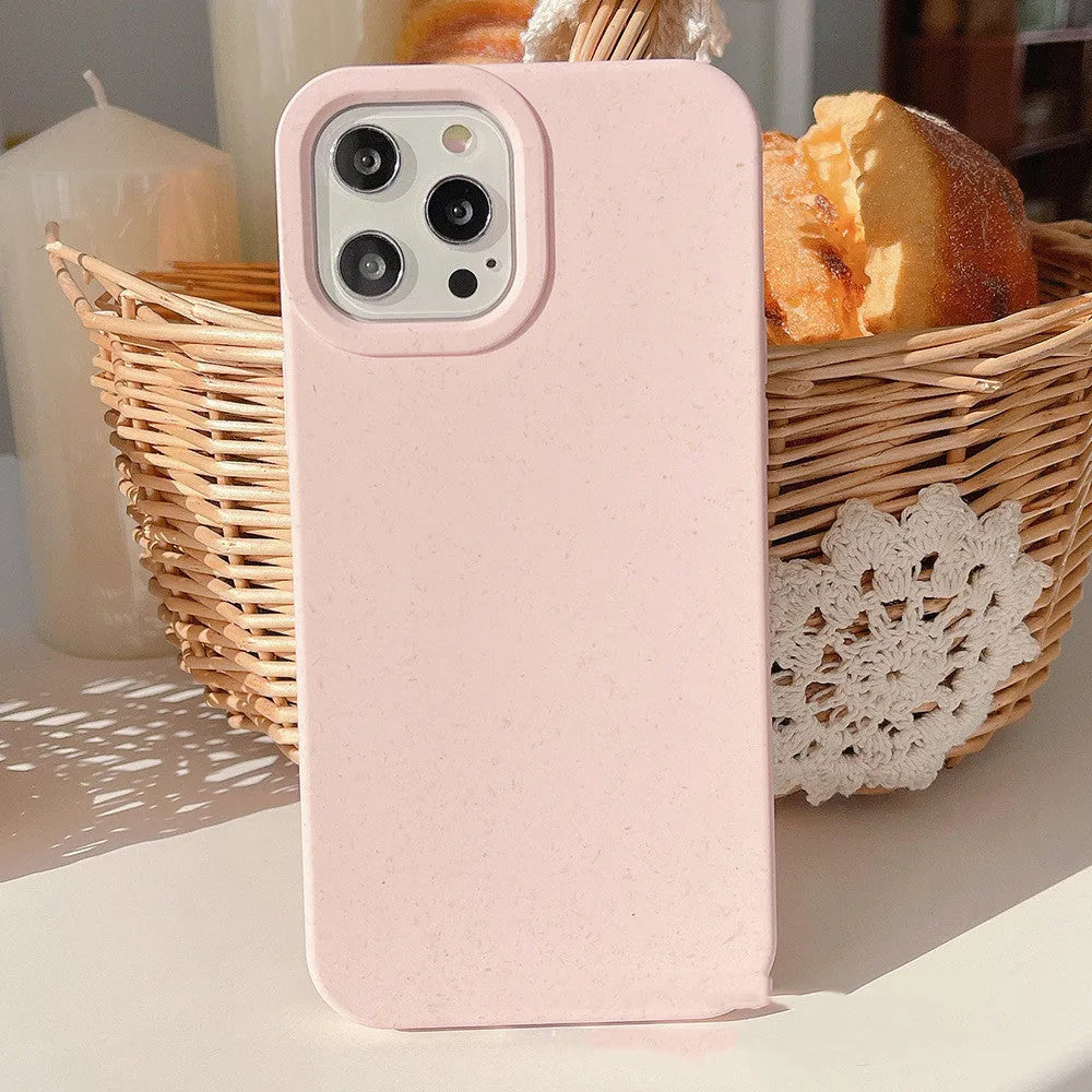 A wheat straw fibre composite phone case for iPhone 14 Pro Max in multiple colour options on a white background.