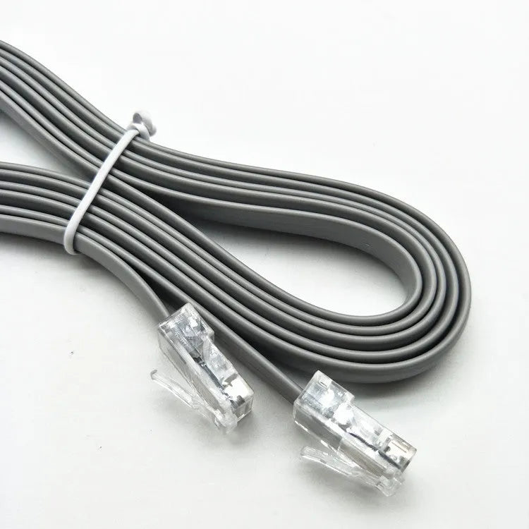 A silver grey CAT6 Ethernet network cable with RJ45 connectors, 2 metres long.