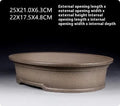 Handmade oval purple sand clay bonsai flower pot for succulents and orchids.