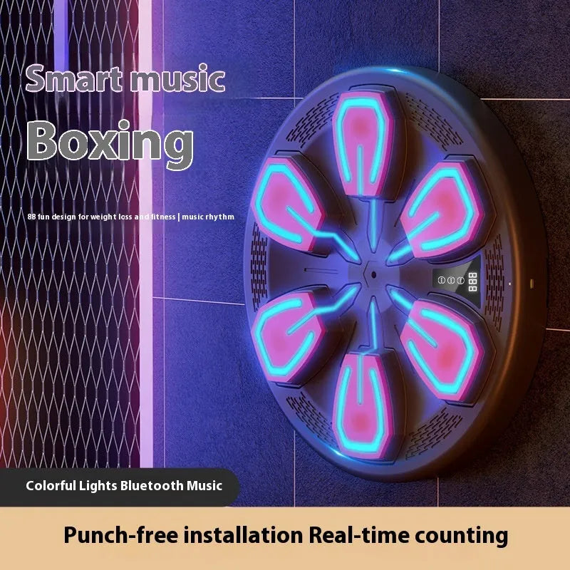 Black electronic boxing wall target with USB charging port for home fitness training