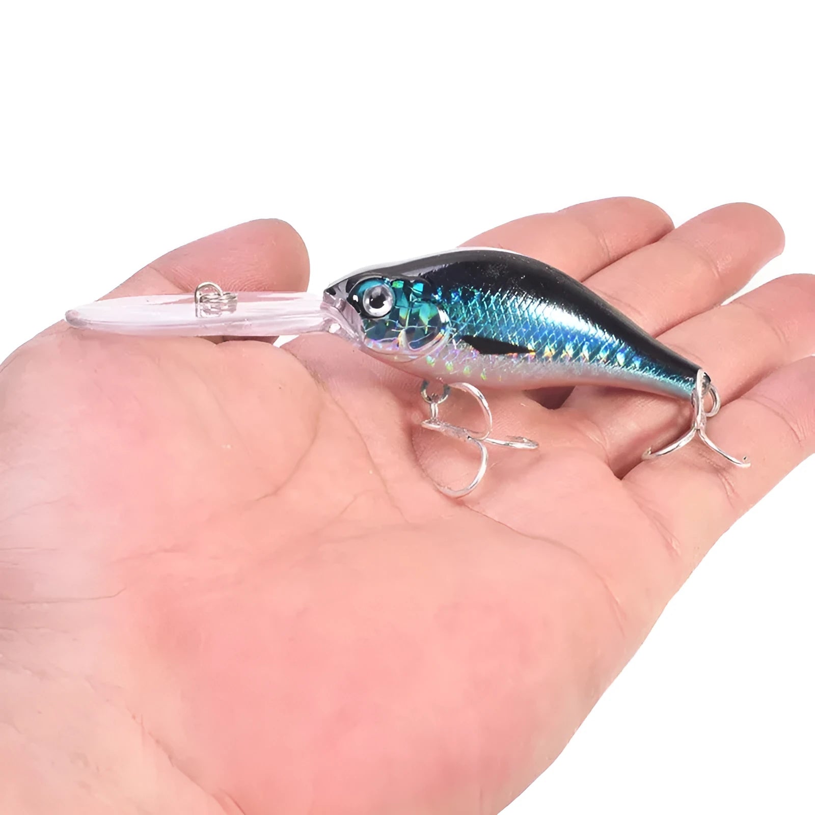 Little Fat Man deep diving minnow fishing lure with long lip, showing colour options.