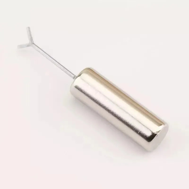 Manicure magnet tool with cylindrical magnet and Y-shaped bracket for cat eye nail polish effects