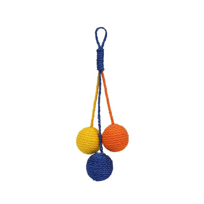 255mm cat teaser stick toy with attached catnip balls in blue, green, and multicolour options