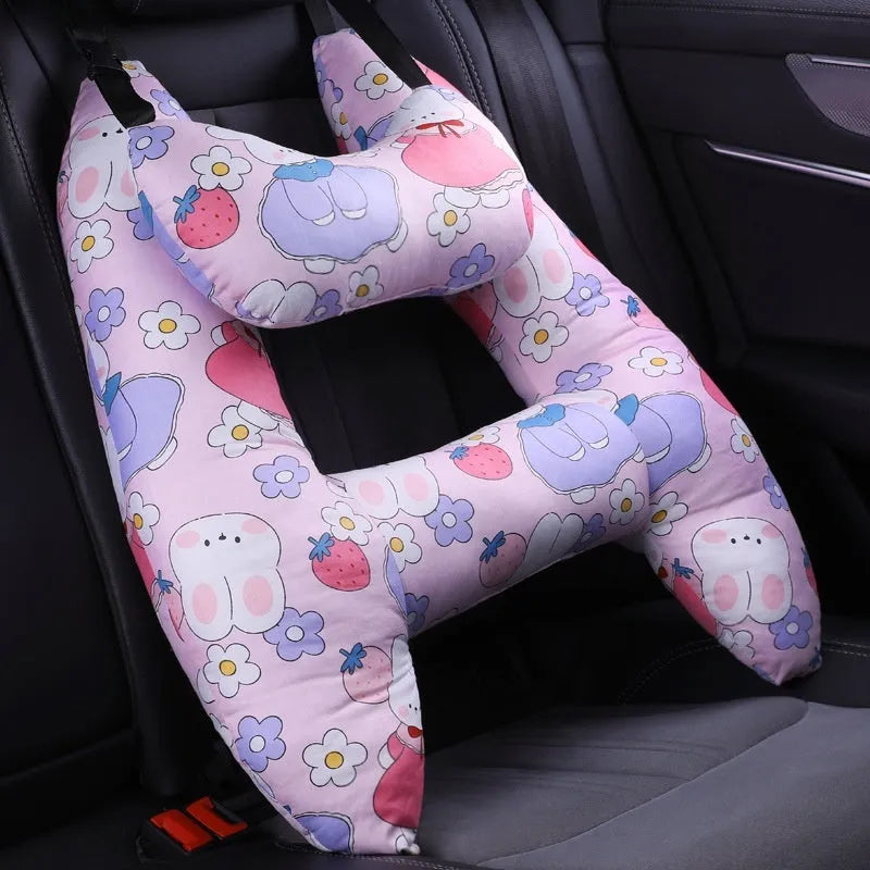 55x70cm car sleeping pillow with printed pattern on pearl cotton fill