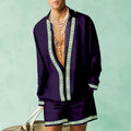 Men's slim fit casual shirt and matching shorts set in a summer colour.