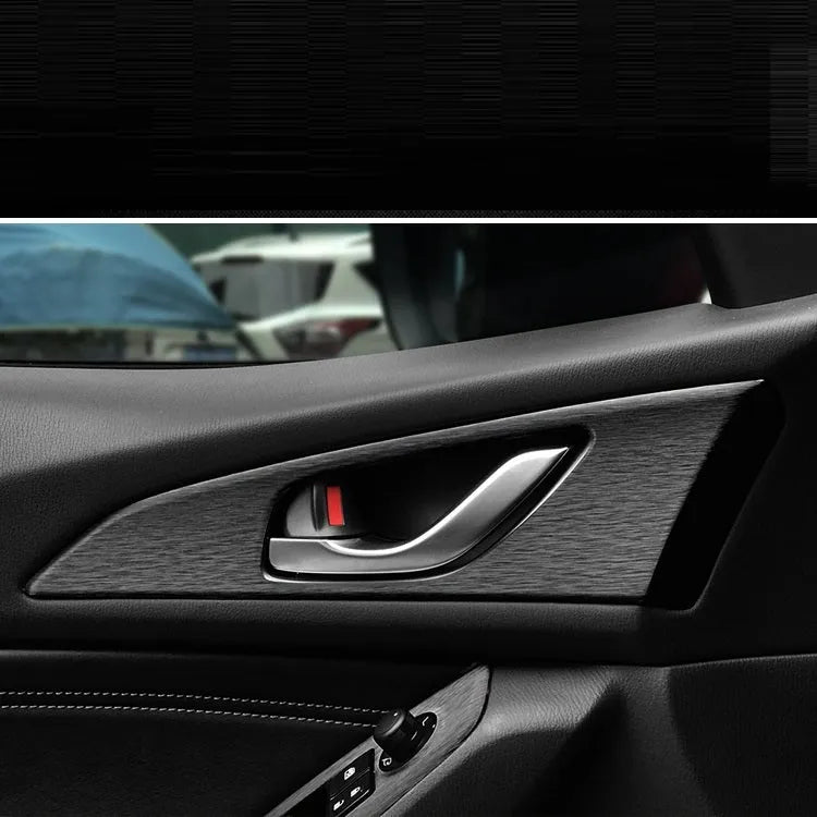 Unksera brand car interior decorative film sticker set for dashboard, centre console, and door handles.