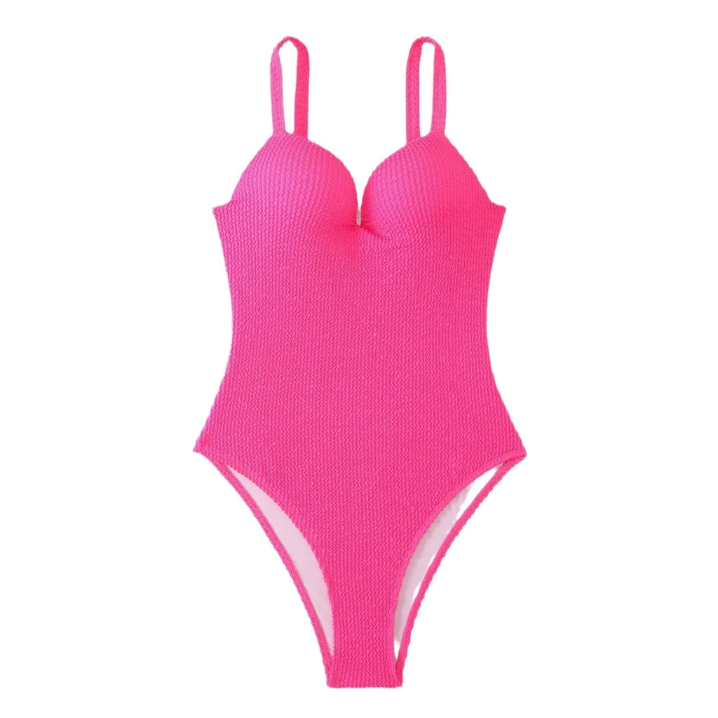 Women's one-piece swimsuit with sunkissed stripe pattern in sleeveless design for swimming