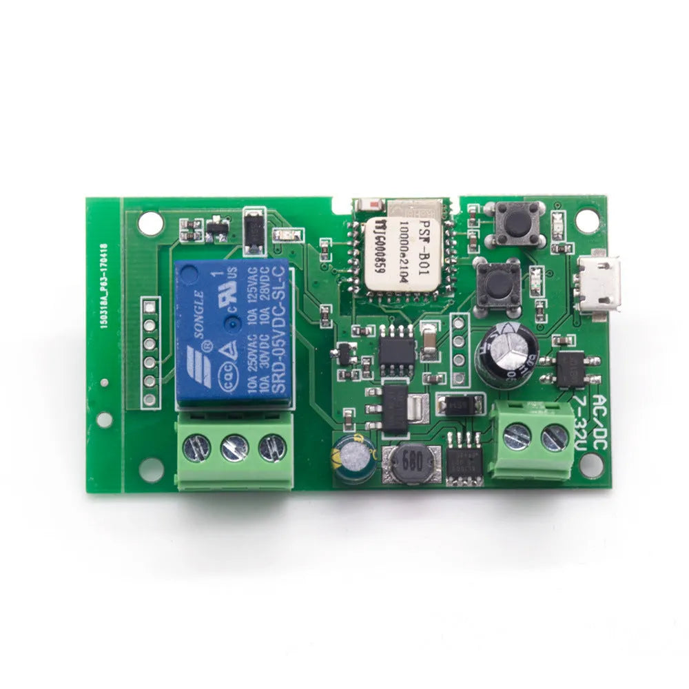 SMG-WF01-7-32V 1 way self-locking interlock relay module with USB and WiFi connectivity