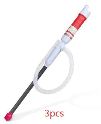 Blue manual hand pump for fuel transfer with suction tube