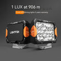 Black aluminium LED front bumper light bar for off-road vehicle retrofit with universal mounting