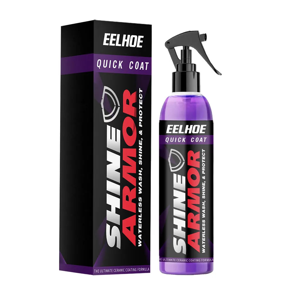 Purple automobile nano coating agent spray bottle in 100ml size for car maintenance.