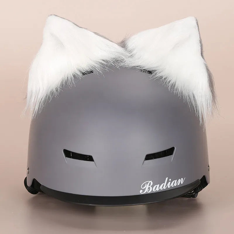 Child's plush cartoon character helmet cover and hat set in soft fabric, shown in medium size.