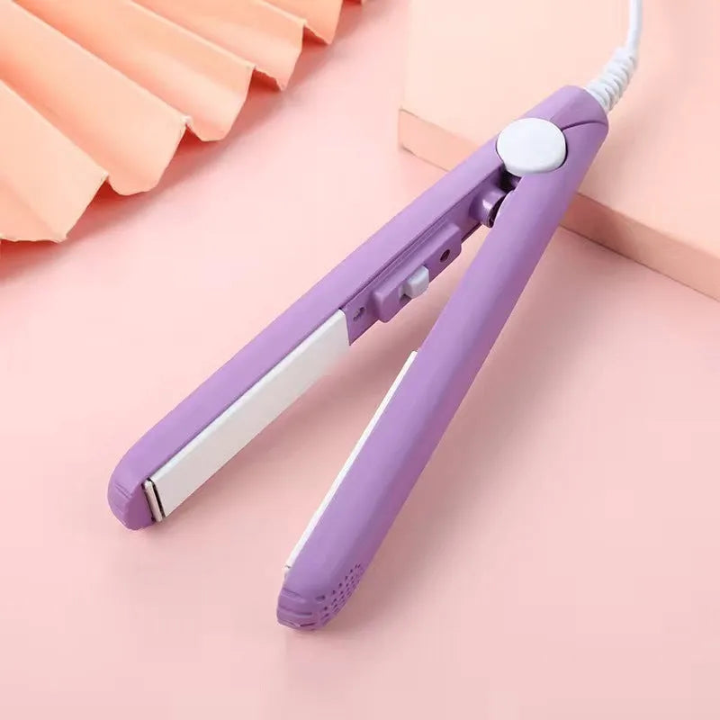 Mini hairdressing splint styling iron in multiple colours with storage box for air bangs and hair perm creation