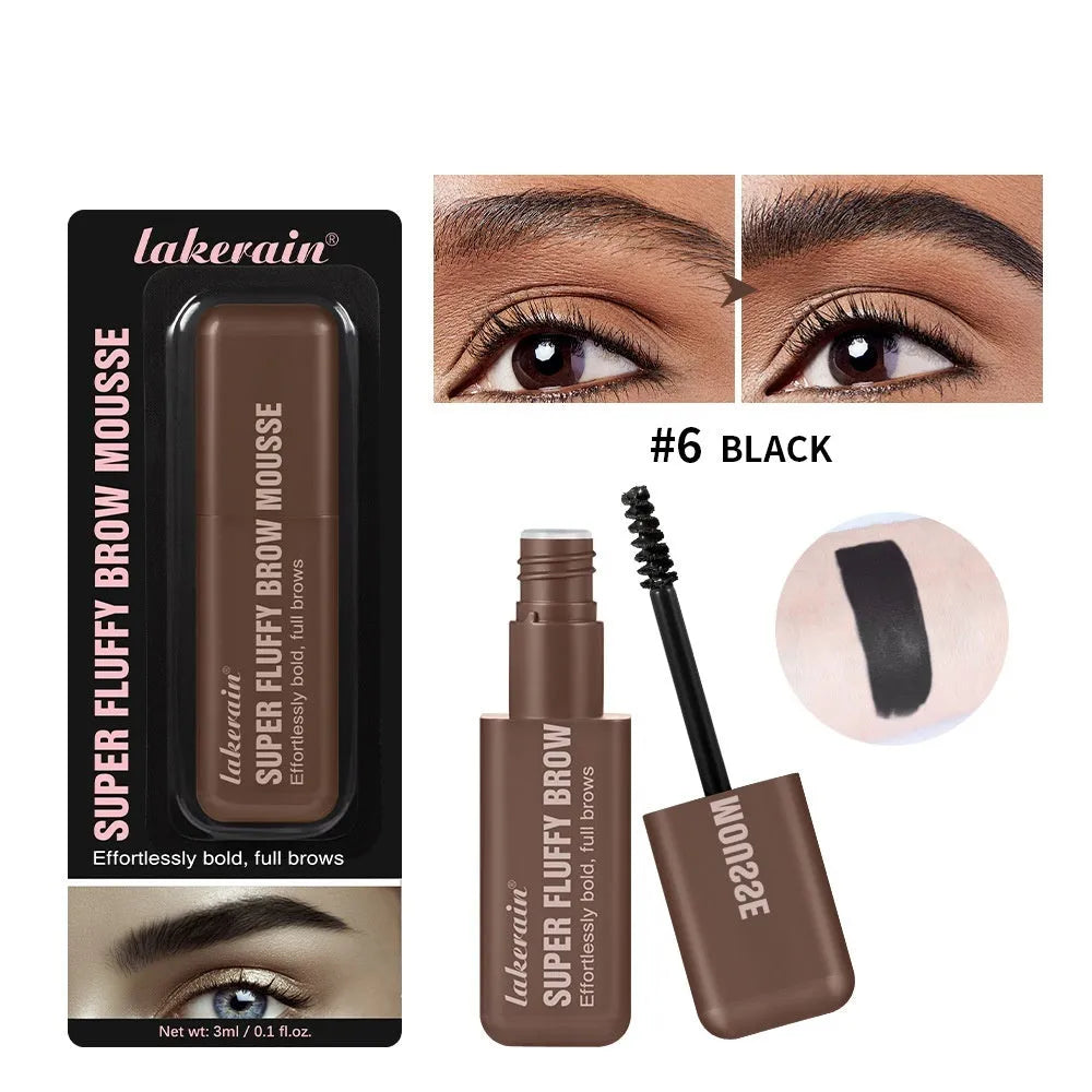 Eyebrow cream packaging showing six colour shade options for brow definition