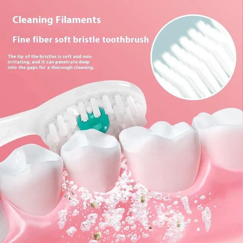 Box of 20 disposable beaded travel toothbrushes in individual wrappers.