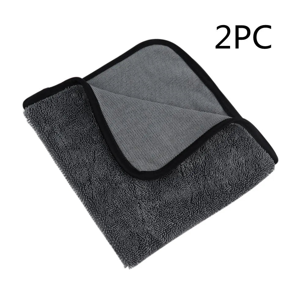 Grey microfiber car wash towel measuring 40x40cm for automotive cleaning and drying