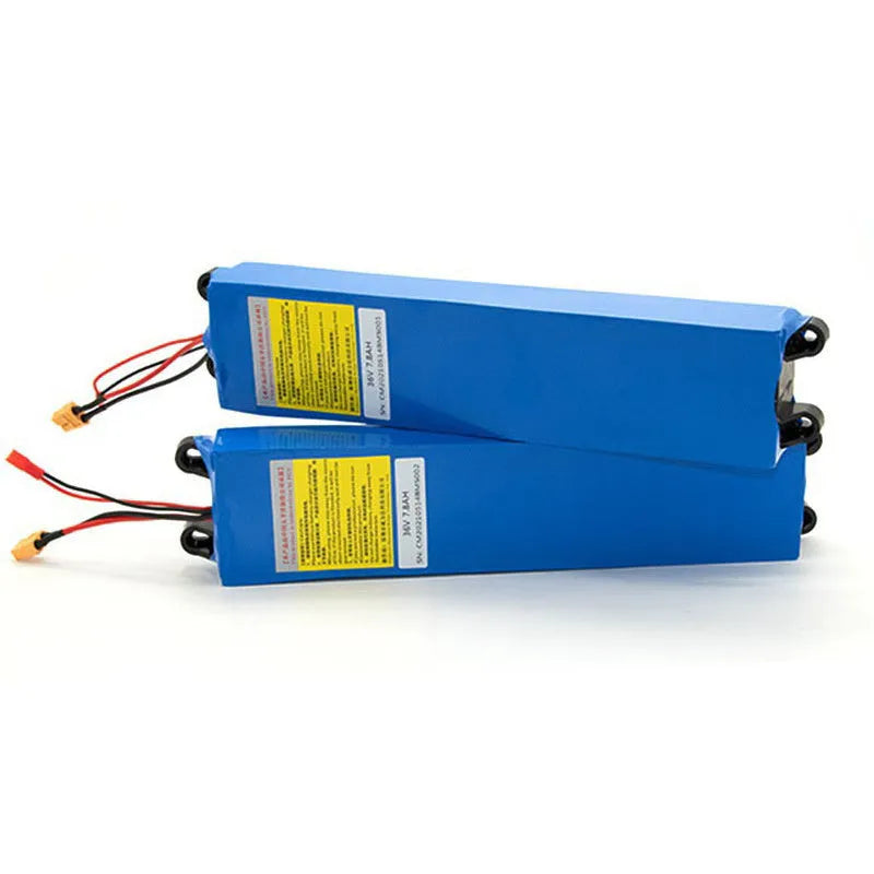 36V lithium battery pack for electric scooters with three capacity options displayed