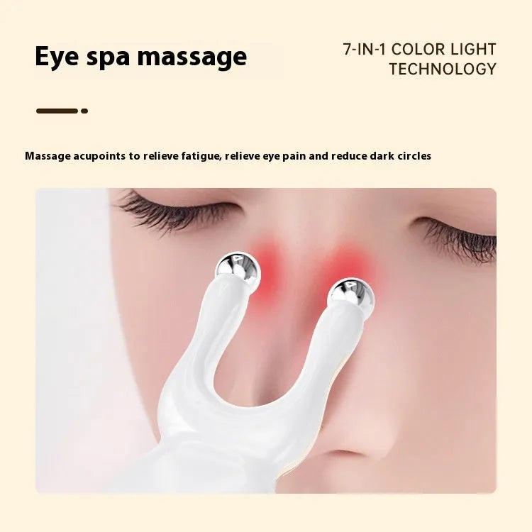 Facial beauty apparatus vibration ball massage device in ABS PC stainless steel with USB charging for eye and neck use