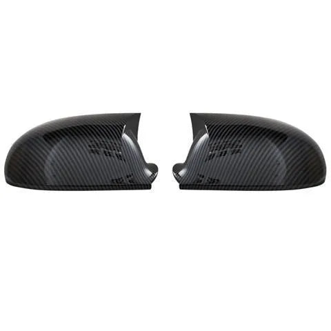 Pair of horn bright black plastic reflector shells for Volkswagen Old Sagitar with carbon fibre detail.