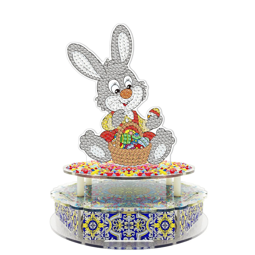 DIY diamond painting music box kit with LED lights and musical movement for Halloween and Easter decoration